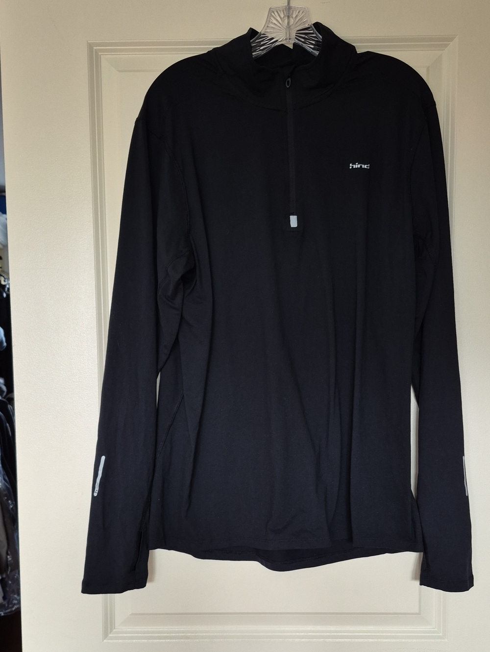 Hind Black 1/4 Zip Running Tee with Thumb Holes